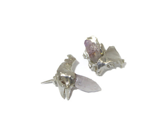 OSTR earrings with amethysts